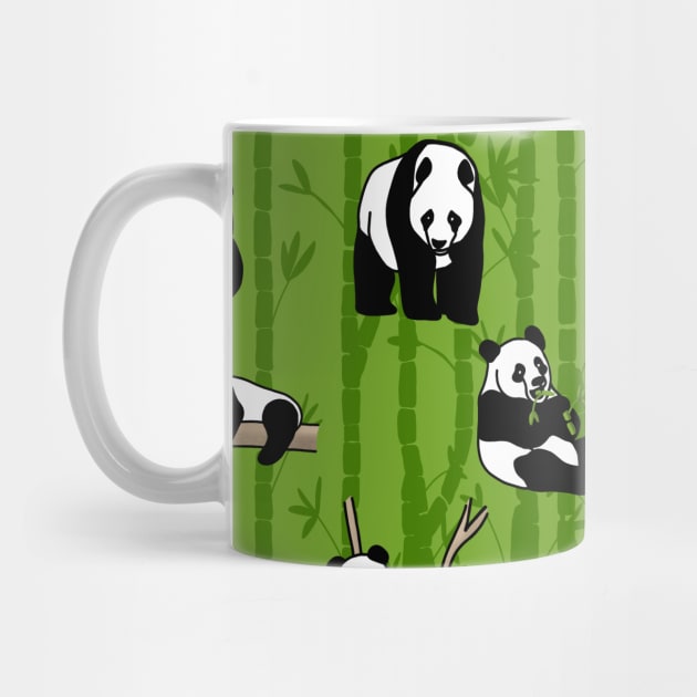 Giant Panda pattern on green by Quick Brown Fox Canada 